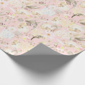 Girly Blush Pink Cream White Floral Cadeaupapier (Hoek)