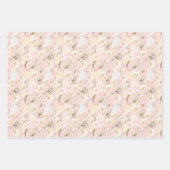 Girly Blush Pink Cream White Floral Inpakpapier Vel (Voorkant 3)