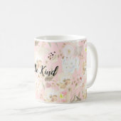 Girly Blush Pink Cream White Floral Koffiemok (Voorkant rechts)