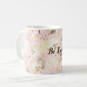Girly Blush Pink Cream White Floral Koffiemok (Voorkant links)