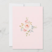 Girly Blush Pink Floral Baby shower Boho Roos Bedankkaart (Achterkant)