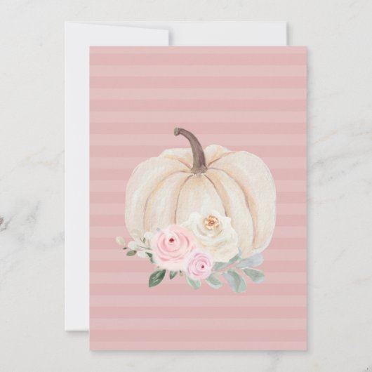 Girly Blush Pink Floral Pumpkin 1e verjaardag Kaart (Achterkant)