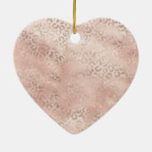 Girly Blush Pink Glam Gold Leopard Print Keramisch Ornament (Achterkant)