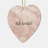 Girly Blush Pink Glam Gold Leopard Print Keramisch Ornament (Links)