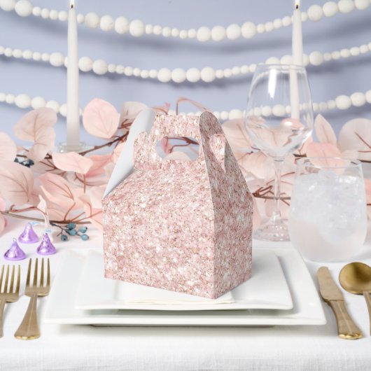 Girly Blush Pink Glitter Bedankdoosjes (Huwelijk)