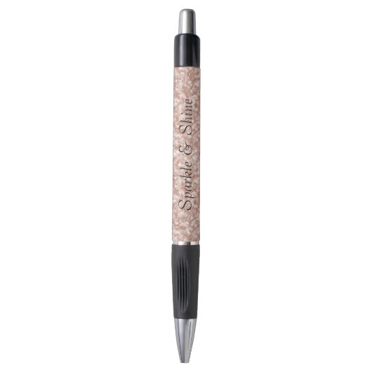 Girly Blush Pink Glitter Pen (Voorkant Verticaal)
