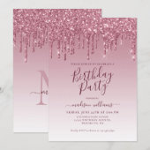 Girly Blush Pink Glitter Sparkle Driving Birthday Kaart (Voorkant / Achterkant)