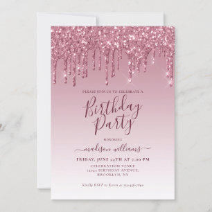 Girly Blush Pink Glitter Sparkle Driving Birthday Kaart