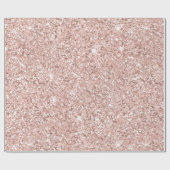 Girly Blush Pink Glitzy Faux Glitter Verjaardag Cadeaupapier (Vlak)