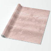 Girly Blush Pink Glitzy Marble Verjaardag Cadeaupapier (Uitgerold)