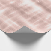Girly Blush Pink Glitzy Streaks Verjaardag Cadeaupapier (Hoek)