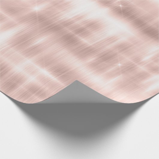 Girly Blush Pink Glitzy Streaks Verjaardag Cadeaupapier (Hoek)
