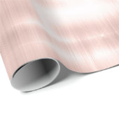 Girly Blush Pink Glitzy Streaks Verjaardag Cadeaupapier (Rol Hoek)