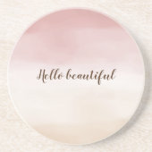 Girly Blush Pink Gold Cream Ombre Zandsteen Onderzetter (Voorkant)