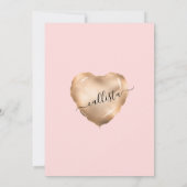 Girly Blush Pink Gold Folie Hart Ballon Sweet 16 Kaart (Achterkant)