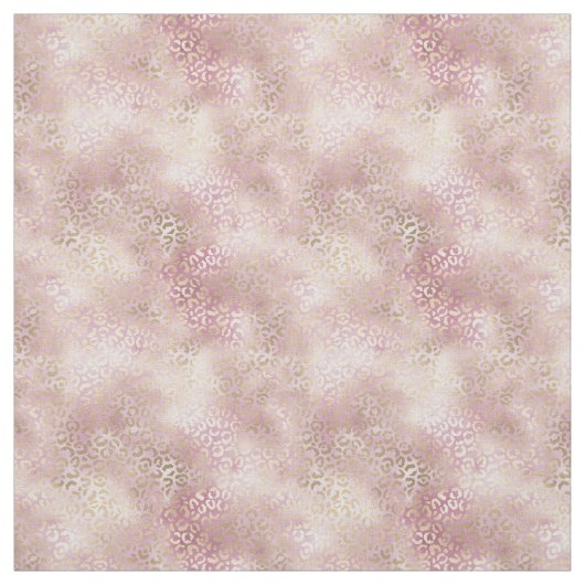 Girly Blush Pink Gold Glam Leopard Print Stof (Swatch)