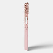 Girly Blush Pink Gold Glitter Monogram Case-Mate iPhone Case (Achterkant / Rechts)