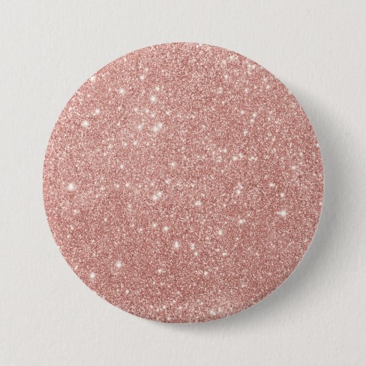 Girly Blush Pink Gold Glitter Ronde Button 7,6 Cm (Voorkant)