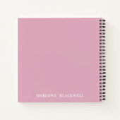 Girly Blush Pink Gray Monogram Calligrafie Notitieboek (Achterkant)