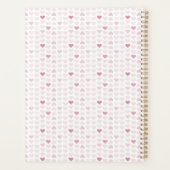 Girly Blush Pink Heart Pattern  Planner (Achterkant)