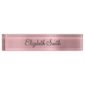 Girly Blush Pink Metallic Naambordje (Voorkant)
