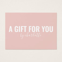 Girly Blush Pink Minimalist Gift Sertificate Visitekaartje