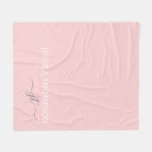 Girly Blush Pink Modern Chic Monogram Naam  Fleece Deken (Voorkant (Horizontaal))