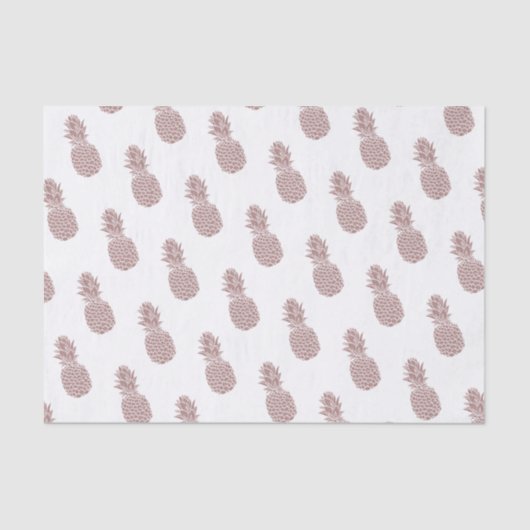 Girly Blush Pink Pineapple Patroon Tissuepapier (Voorkant)