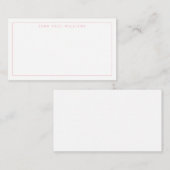 Girly Blush Pink Professional Formele Thin Border Notitiekaartje (Voorkant / Achterkant)