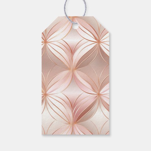 Girly Blush Pink Rose Gold Abstract Cadeaulabel (Achterkant)
