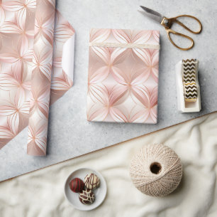 Girly Blush Pink Rose Gold Abstract Cadeaupapier