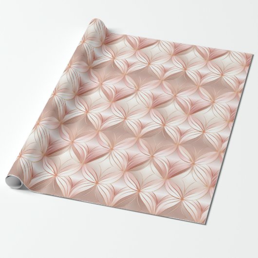 Girly Blush Pink Rose Gold Abstract Cadeaupapier (Uitgerold)