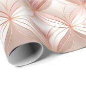 Girly Blush Pink Rose Gold Abstract Cadeaupapier (Rol Hoek)