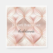 Girly Blush Pink Rose Gold Abstract Monogram Servet (Voorkant)