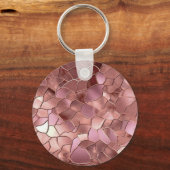 Girly Blush Pink Rose Gold Abstract Monogram Sleutelhanger (Achterkant)