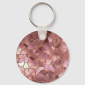 Girly Blush Pink Rose Gold Abstract Monogram Sleutelhanger (Achterkant)