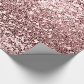 Girly Blush Pink Rose Gold Glitter Sparkle Luxe Cadeaupapier (Hoek)