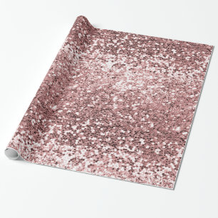 Girly Blush Pink Rose Gold Glitter Sparkle Luxe Cadeaupapier