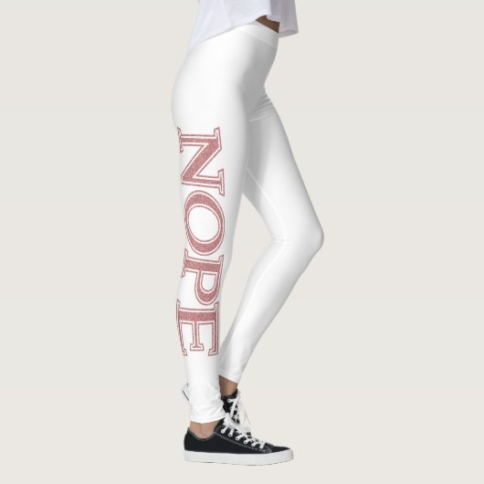 Girly Blush Pink Silver Glitter Sarcastic Nope Leggings (Rechts)