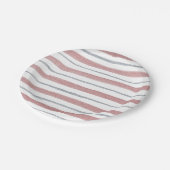 Girly Blush Pink Silver Glitter Sparkle Stripes Papieren Bordje (Gekanteld)