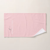 Girly Blush Pink Simple Script Monogram Name  Bad Handdoek (Handdoek)