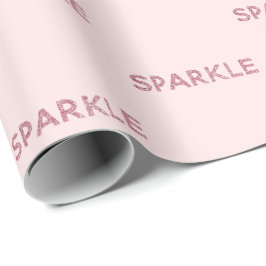Girly Blush Pink Sparkle Glitter Quote Cadeaupapier