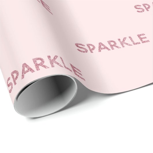 Girly Blush Pink Sparkle Glitter Quote Cadeaupapier (Rol Hoek)