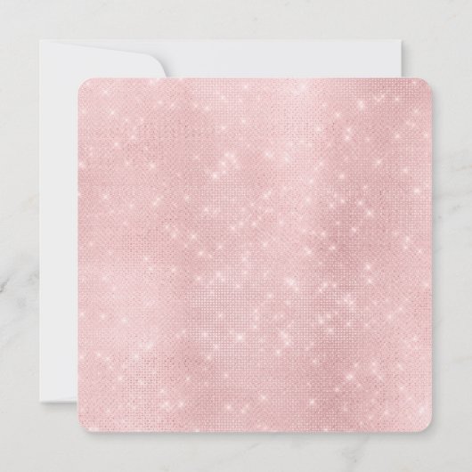 Girly Blush Pink Sparkle Unicorn Baby shower Kaart (Achterkant)