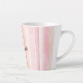 Girly Blush Pink Stripes Latte Mok (Rechts)