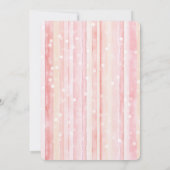 Girly Blush Pink Stripes White Dots Baby Shower Kaart (Achterkant)