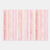 Girly Blush Pink Stripes White Dots Birthday Inpakpapier Vel (Voorkant 2)
