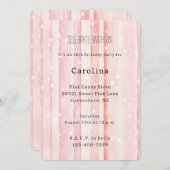 Girly Blush Pink Stripes White Dots Birthday Kaart (Voorkant / Achterkant)