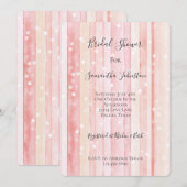 Girly Blush Pink Stripes White Dots Bridal Shower Kaart (Voorkant / Achterkant)