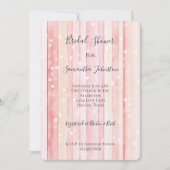 Girly Blush Pink Stripes White Dots Bridal Shower Kaart (Voorkant)